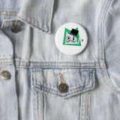 Badge Rond 5 Cm Chat de monocle (En situation)