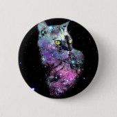 Badge Rond 5 Cm Chat de nébuleuse dans l'espace (Devant)