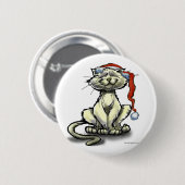 Badge Rond 5 Cm Chat de Noël (Devant & derrière)
