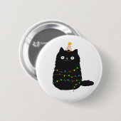 Badge Rond 5 Cm Chat de Noël Cute Kawaii (Devant & derrière)