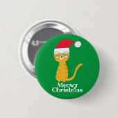 Badge Rond 5 Cm Chat de Noël drôle (Devant & derrière)