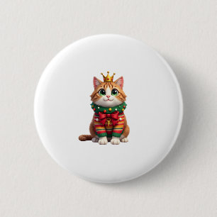 Badge Rond 5 Cm Chat de Noël Maine Coon Américain à poil long (4)