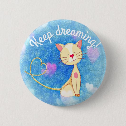 Badge Rond 5 Cm Chat de rêve (Devant)
