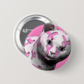 Badge Rond 5 Cm Chat de sensibilisation au cancer du sein (Devant & derrière)