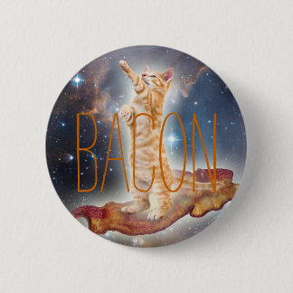 Badge Rond 5 Cm Chat de surf Bacon