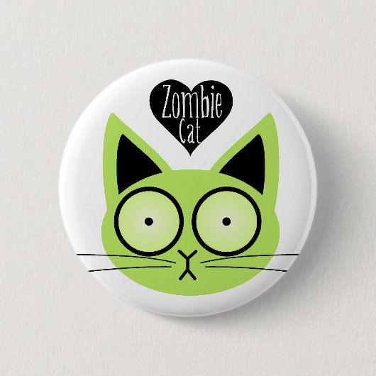 Badge Rond 5 Cm Chat de zombi (Devant)