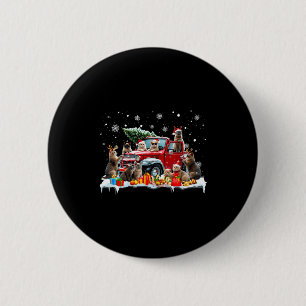 Badge Rond 5 Cm Chat Devon Rex camion rouge arbre de Noël Père Noë