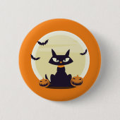 Badge Rond 5 Cm Chat d'Halloween (Devant)