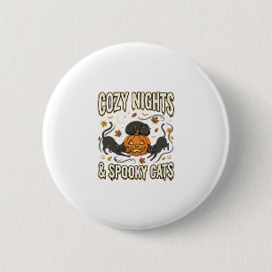 Badge Rond 5 Cm Chat d'Halloween Magie d'Automne