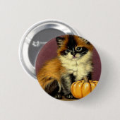 Badge Rond 5 Cm Chat d'Halloween Ragdoll vintage (Devant & derrière)
