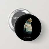 Badge Rond 5 Cm Chat d'hiver Imprimer Swea_1 (Devant & derrière)
