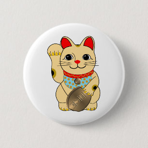 Badge Rond 5 Cm Chat d'or