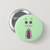 Badge Rond 5 Cm Chat doux (Devant & derrière)