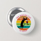 Badge Rond 5 Cm Chat drôle (Devant & derrière)