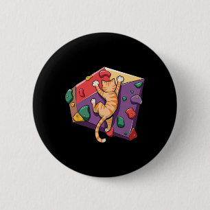Badge Rond 5 Cm Chat drôle de bloc – Escalade et amateur de chats