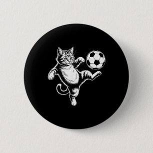 Badge Rond 5 Cm Chat drôle de football Ll Graphique Hommes Femmes