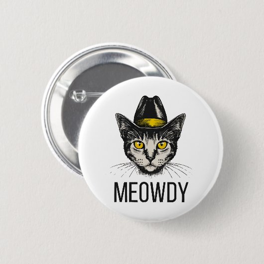 Badge Rond 5 Cm Chat Drôle de Miaou (Devant & derrière)