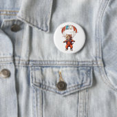 Badge Rond 5 Cm Chat drôle de parachutisme (En situation)