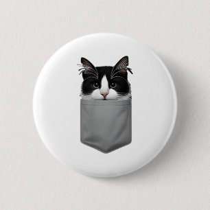 Badge Rond 5 Cm Chat Drôle Pékin Dans Pocket Mignonne Amoureux des