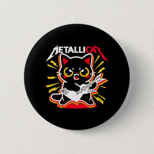 Badge Rond 5 Cm Chat Drôle Rock 90s Miaou Pour Groupe De Musique D