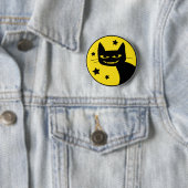 Badge Rond 5 Cm Chat éffrayant (En situation)