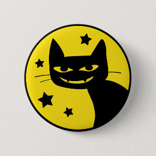 Badge Rond 5 Cm Chat éffrayant