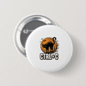 Badge Rond 5 Cm Chat effrayant CTRL C Conception vectorielle Hallo (Devant & derrière)
