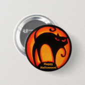 Badge Rond 5 Cm Chat effrayant heureux de Halloween ! Bouton (Devant & derrière)