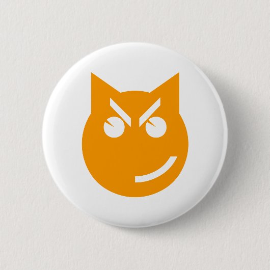 Badge Rond 5 Cm Chat Emoji au sourire (Devant)