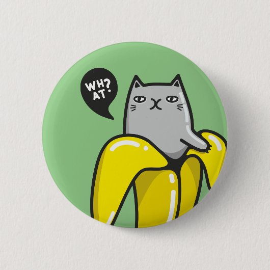 Badge Rond 5 Cm Chat en banane (Devant)