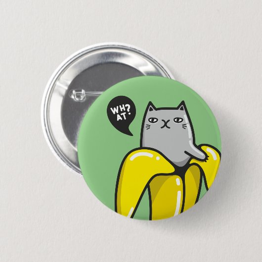 Badge Rond 5 Cm Chat en banane (Devant & derrière)