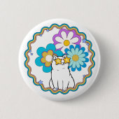 Badge Rond 5 Cm Chat est une star (Devant)