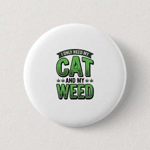 Badge Rond 5 Cm Chat et herbe vintage gravure T-Shirt Design_1