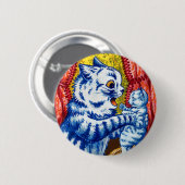Badge Rond 5 Cm Chat et ses chatons (Devant & derrière)