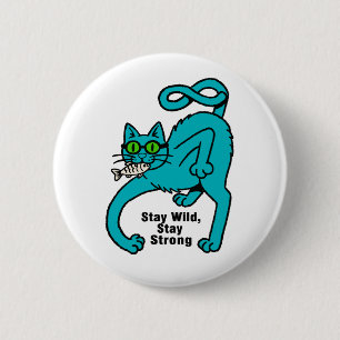 Badge Rond 5 Cm Chat Expressif Excentrique