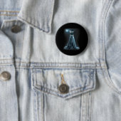 Badge Rond 5 Cm chat fantôme drôle de mème effrayant chat dans (En situation)