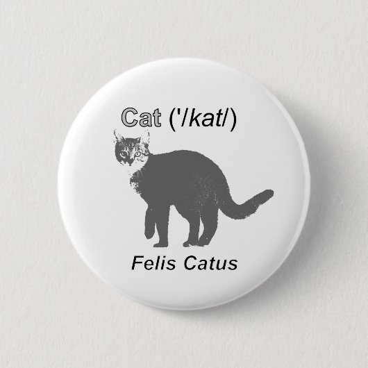 Badge Rond 5 Cm Chat Felis Catus (Devant)