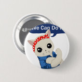Badge Rond 5 Cm Chat féministe (Devant & derrière)