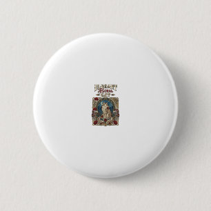 Badge Rond 5 Cm Chat floral élégant Art Nouveau vintage vecteur