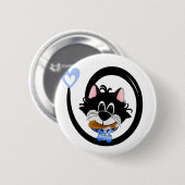 Badge Rond 5 Cm Chat frais de bleu (Devant & derrière)