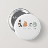 Badge Rond 5 Cm Chat français mignon drôle (Devant & derrière)