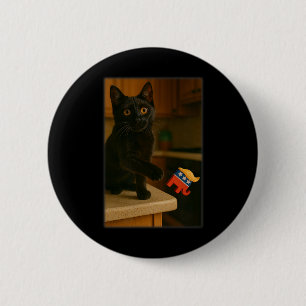 Badge Rond 5 Cm Chat Frapper Trump De La Table De Comptoir Ledge D