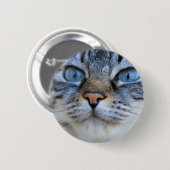 Badge Rond 5 Cm Chat gris (Devant & derrière)