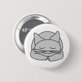 Badge Rond 5 Cm Chat gris dormant (Devant & derrière)