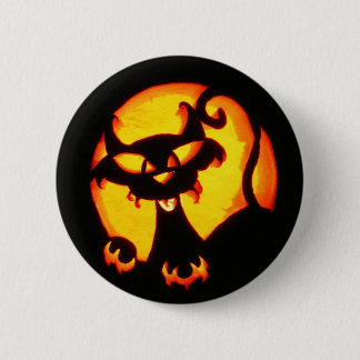 Badge Rond 5 Cm chat halloween