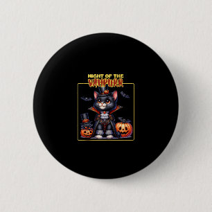 Badge Rond 5 Cm Chat Halloween Éffrayant Kitten Lover Tricot Ou Tr