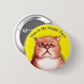 Badge Rond 5 Cm Chat heureux de visage (Devant & derrière)