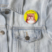 Badge Rond 5 Cm Chat heureux de visage (En situation)