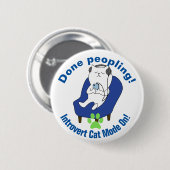 Badge Rond 5 Cm Chat introverti (Devant & derrière)