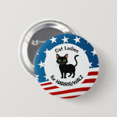 Badge Rond 5 Cm Chat Ladies for Harris/Walz Design (Devant & derrière)
